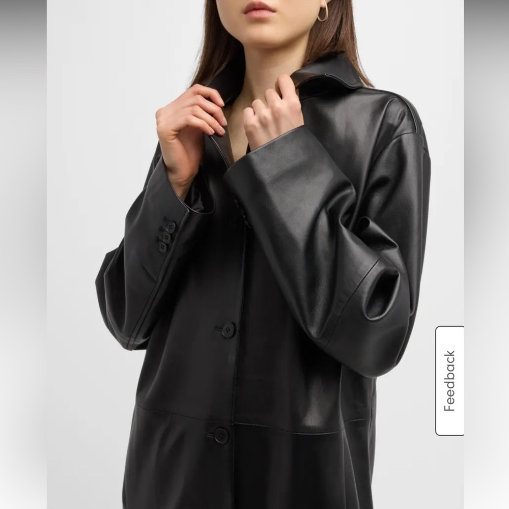 LouLou Studio Leather Longline Jacket
